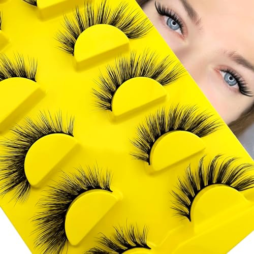 3D Faux cils œil de chat, Cat-Eye naturel Extensions de cils artificiels, Fox Eye Faux cils artificiels aspect naturel, 5 paires réutilisables Faux cils de Mink légers(Mao-11)