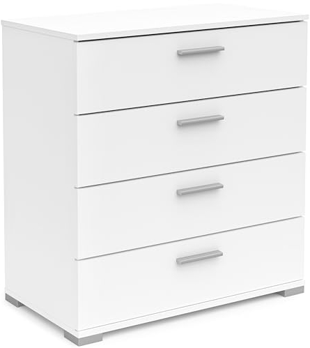 habeig KOMMODE Perfect Weiss 4 Schubladen Flurschrank Schrank Wäscheschrank Holz Neu 385241
