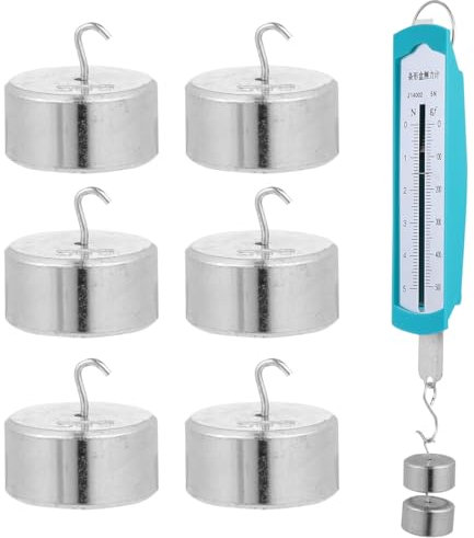 Gatuida Dinamometro 5N Meter Spring Dinamometer Bar, 10 Pezzi 50g Grams Calibrazione Peso Kit, Struttura Standard Per Esperimenti Meccanici Physics