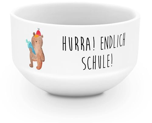 Mr. & Mrs. Panda Müslischale Bär Schultüte - Geschenk, Erster Schultag, Teddy, Suppenschüssel, Grundschule, Einschulung, Schulbeginn, dessertschale, Müsli Schalen, Frühstücksschüssel, frühstücksbowl