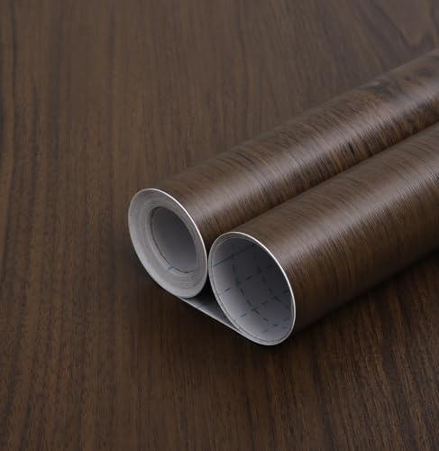 GloryTik 17.7x118Red Brown Wood Contact Paper Peel and Stick Wallpaper Faux Wood Grain Removable Self Adhesive Wood Look Wallpaper Contact Paper for Countertops Cabinets Furniture Room Wall Decor