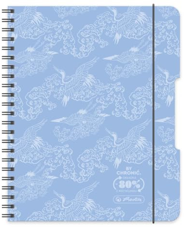 Herlitz® Brulion auf Spirale B5 80 Blatt kariert | Betreffendes Schulheft | Notes für Studium | Notizbuch zum Schreiben für Schüler | zum Erlernen der Kalligraphie | ECO PP COLORS hellblau