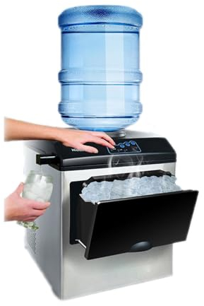 25KG/24h Desktop Ice Maker, Multifunctional Ice Cube Making Machine, 160W Portable Dual-purpose Water Dispenser, With Independent Ice Basket for Cold Drinks, Smoothies, Frozen Meals