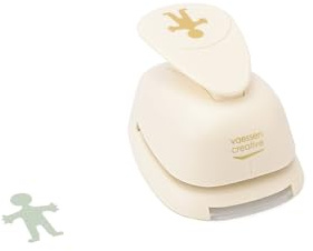 Vaessen Creative Motivstanzer Junge - 2.6 x 3.5 cm - Stanzer für Bastelpapier, Tonpapier, Scrapbookpapier oder Decoupagepapier, Weiß-gold