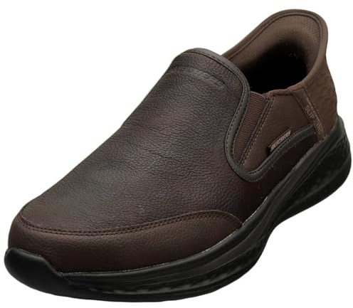 Skechers Hombre Zapatillas De Deporte De Corte Relajado Sin Cordones De Slade Cooper, Red/Brown, 42.5 EU