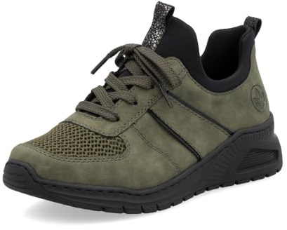 Rieker Damen Low-Top Sneaker M4970, Frauen Halbschuhe, lose Einlage,Sportschuhe,Freizeitschuhe,Turnschuhe,Laufschuhe,grün (54),41 EU / 7.5 UK