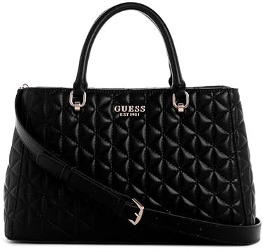 GUESS Women's Kori Girlfriend Satchel, Black, One Size