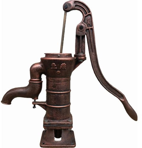 Elitix Schwengelpumpe Schüttelwasserpumpe zum Umpumpen von Grundwasser, Hochleistungs-Springbrunnenpumpe für Bauernbrunnen, Trinkwasser-Handpumpe mit Ergonomischem Griff(Red)