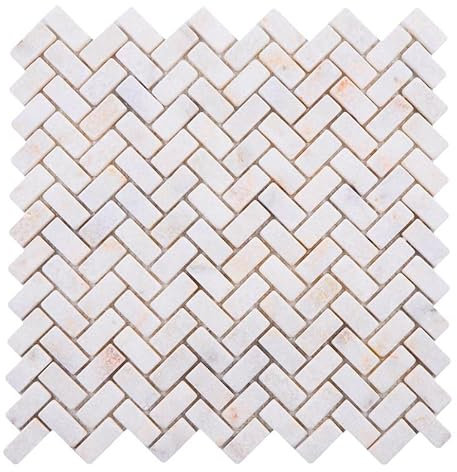 (5 piastrelle) Mosaico in marmo pietra naturale a forma di aringa dorata antica marmo, mosaico per pavimenti, pareti, bagno, WC, doccia, cucina, specchi piastrellati, rivestimento per vasca da bagno