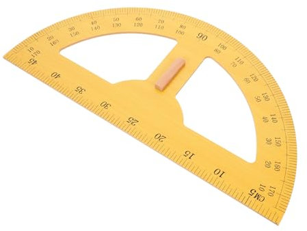 OSOLADY Transportador Semicircular Gigante De Madera para Dibujo y Medición De Ángulos, Herramienta Didáctica Escolar para Profesores y Enseñanza Matemática