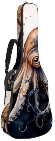 Ocean Wave Gitarrentasche mit ästhetischem Muster, gepolsterte Tasche für Akustikgitarre, Rucksack mit verstellbaren Schultergurttaschen, Mehrfarbig 04, 42.9x16.9x4.7 in, Lässiger Tagesrucksack