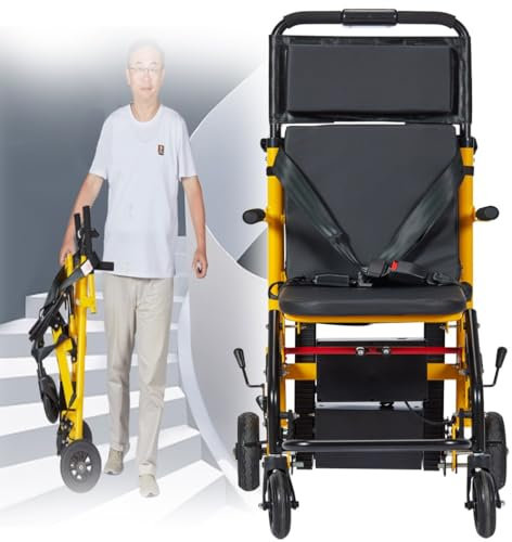Treppensteiger Elektrisch,Treppensteiger Rollstuhl,Elektrischer Treppenlift Stuhl,Zusammenklappbarer Leichter Treppenrollstuhl,Rollstuhl Für Behinderte Ältere Menschen 13 AH