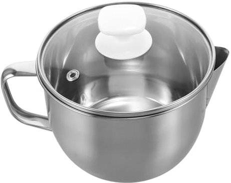 BRIGHTFUFU Pentola Separatrice Per Acciaio Inossidabile Con Coperchio e Beccuccio Doppio Per Filtrare Grassi e Brodo Strumento Da Cucina Pratico e Resistente Per Filtrazione Efficiente