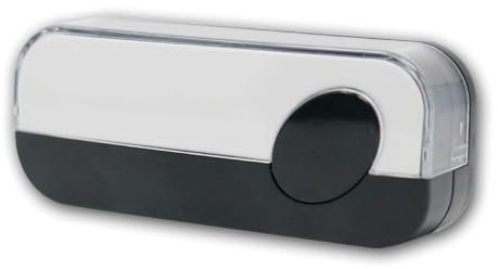 world-trading-net - Pulsante campanello con targhetta, alloggiamento nero, pulsante campanello per sistemi campanello, cablato, montaggio in superficie, 1 A/230 V