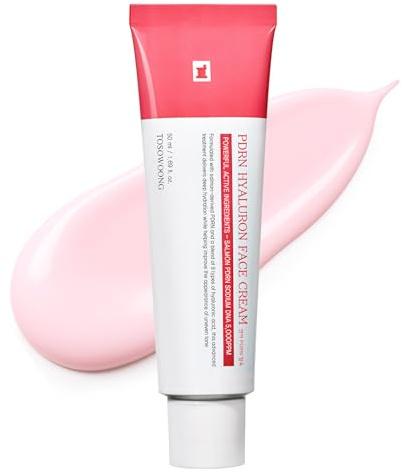TOSOWOONG PDRN Hyaluron Face Cream, 5 000 ppm lax-DNA, niacinamid, hyaluronsyra och panthenol, fuktkräm för återfuktning och fasthet, vård för ojämn hudton, koreansk hudvård, 50 ml, 1.69 fl. oz.
