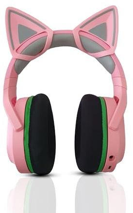 FineUsea Cute Cat Ears/Kitty Ears for Razer BlackShark V2 / V2 X / V2 Pro/Kraken Line/Barracuda/Opus/Opus X Gaming Headphone, Gray & Pink