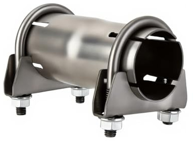 Rohr Reduzierstück Auspuff Schelle Rohrverbinder 40 50 55 65mm inkl. 2 Befestigung Schellen Edelstahl Auspuffrohrschelle Auspuffrohr Reduzierstück Lang 120mm (42-45MM)