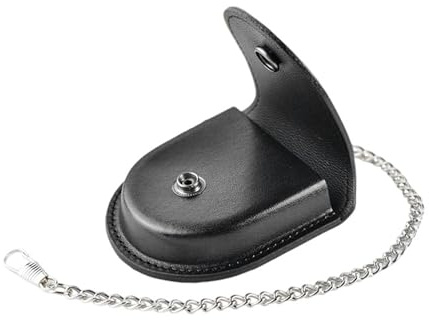 BBTISG Custodia in Pelle Vintage per Orologio da Taschino, Protezione per Orologio da Tasca con Catena Staccabile Resistente ai Graffi per Uomo e Donna (nero)