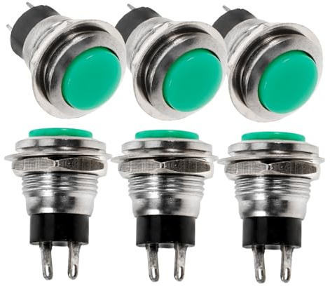 OUNONA 6pezzi Interruttore Pulsante Momentaneo Per Auto Pin Interruttore Pulsante Ripristino Automatico Piccolo Sostituto Di Interruttori Di Ricambio Per Clacson