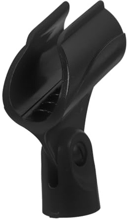 Robuste U-förmige Mikrofonklemme aus Kunststoff mit Kupfergewinde, Schwarz | 15, 5-mm Gewindebohrung, Spannbereich 28, 5–45mm, für Kabelgebundene und Drahtlose Mikrofone