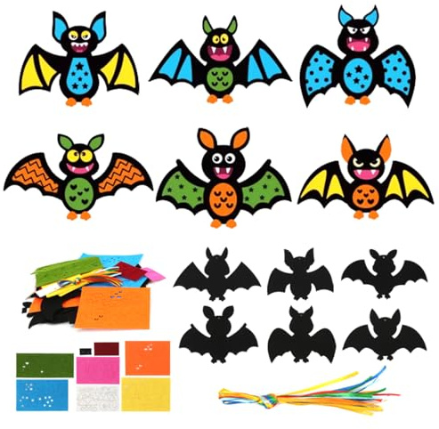 Augesak 12 Stück Fledermaus Bastelsets für Kinder,Bastelset Halloween Deko Kinder,Fledermäuse Deko,Halloween Basteln Kind,Kreative Kunsthandwerk Spielzeug Halloween für Jungen Mädchen