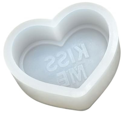 Moldes de silicona en forma de corazón para jabón hecho a mano en forma de corazón para fondant moldes de silicona para chocolate, dulces, hornear, moldes de jabón hechos a mano