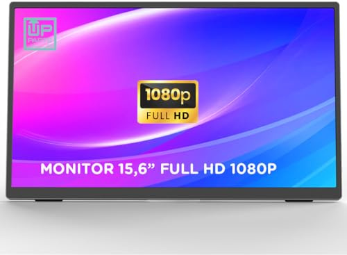 UP PARTS Moniteur portable, écran portable, écran portable, moniteur portable, 156 LP - 15,6, Full HD 1920x1080, 2 x Type C, Mini HDMI, douille Vesa, ultra fine