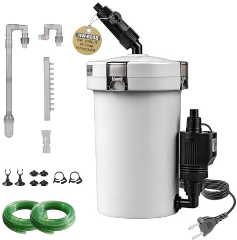 EXLECO Außenfilter Aquarium 400L/H 6W Filter für Aquarien bis 120L