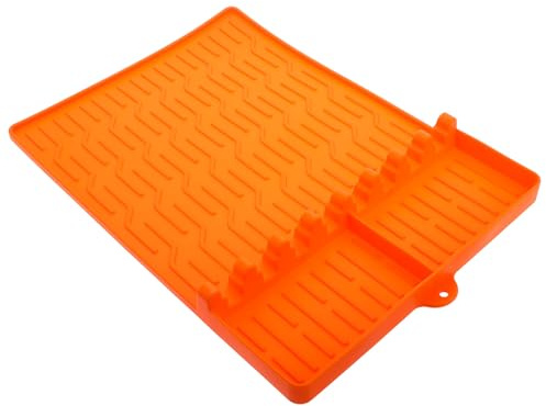 DOITOOL Tapis de Cuisson Silicone avec Tablette Latérale Spatule pour Barbecue Extérieur et Plan de Travail Accessoires pour Gril Plat et Plancha