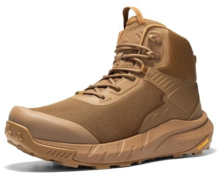 NORTIV 8 Botas Militares Ligeras Hombre Botas Tácticas de Seguridad Impermeables Botas Transpirable de Combate Policiales Antideslizantes,Size 42,Coyote Oxford,SNMT26005M