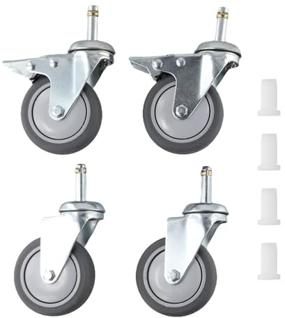 Opatiny Lenkrollen aus Gummi, 7,6 cm, für robuste TPR-Räder, 2 feststellbare 2 Drehgelenke, kompatibel mit Mop-Eimern, für Weber-Grills, Schubkarren, Karren, Möbel, 4 Stück