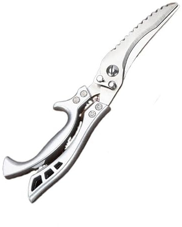 KXQYIKYI Kitchen Scissors, Kitchen Scissors Duck Knives Chicken Bone Fish Meat Cutter Shears Stainless Steel Scale Safety Buckle Cooking Poultry Culinary