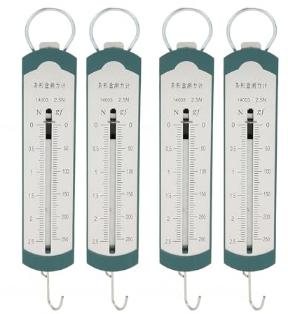 Kuuleyn Bilancia a Molla Portatile, Dinamometro a Molla da 4 Pezzi Barra Professionale ad Alta Precisione per Dimostrazione Didattica di Esperimenti di Fisica per Studenti (A.Khan)