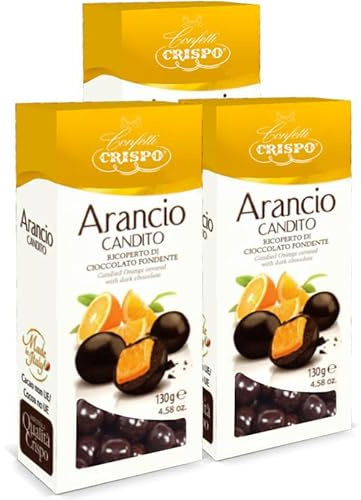 3X Confetti Crispo Arancio Candito Ricoperta di Cioccolato Fondente 130g