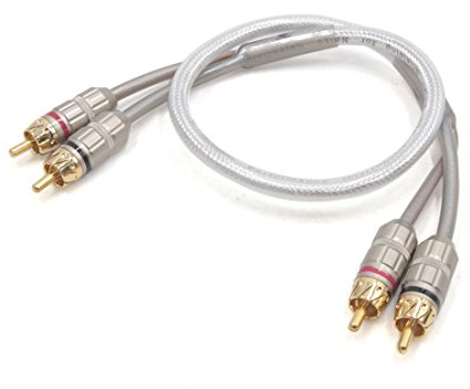sourcing map 50cm di lunghezza da maschio a maschio di rame Stereo RCA Cavo Audio in filo del cavo adattatore per auto