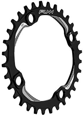 FUNN Solo Kettenblatt Narrow Wide, 9-12-fach, BCD 104mm | CNC AL7075, wechselnde Zähne, sichere Kettenführung, schlammabweisend, für MTB, BMX, Straße und Gravel
