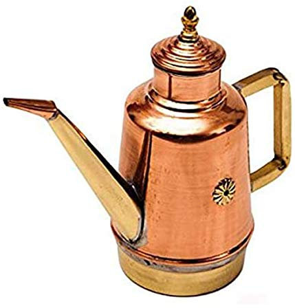 Euroshoppingonline Ölspender aus Kupfer und Messing, handgefertigt, 0,200 Liter, für die Küche, professionell, Ölspender, Pizzeria, Pub