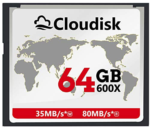 Cloudisk 64GB Compact Flash Rendimiento de la Tarjeta para Cámaras Fotografía