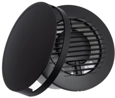 EUROPLAST Ø 100mm Aspiratore Bagno - Ventola Aspirazione Antracite - Estrattore Aria - Ventilatore da Parete per Cucina, Garage, WC