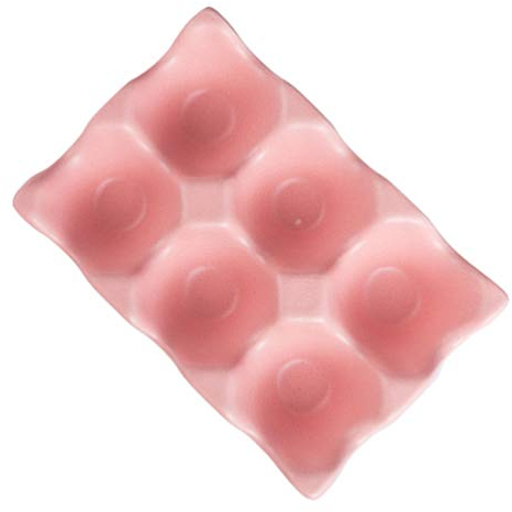 Cabilock 6 Huevo cuchillería huevera de Porcelana Regalo para una Pareja Mini Rellenos de Resina cerámico Platos para Servir con Tapas cerámica Organizador vajilla envase Rosa
