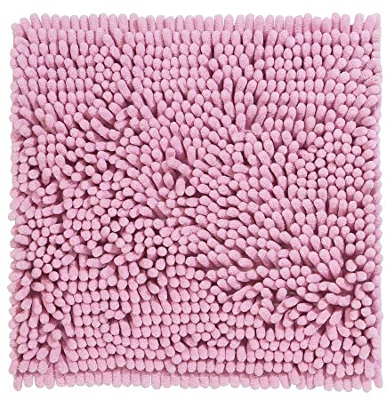 PANA® Tappeto da bagno in ciniglia premium (45x45 cm) • Per WC e doccia, superficie ultra morbida • Antiscivolo e lavabile • Colore: Rosa