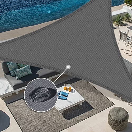 Sunnylaxx 3x3x3m Impermeable Toldo Vela de Sombra, Triangular Grafito Toldos Exterior Terraza Protección Rayos UV para Exteriores, Pergola, Jardín,Terrazas