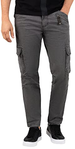Timezone Herren Regular Bentz Freizeithose, Charcoal Grey, 33W / 34L EU