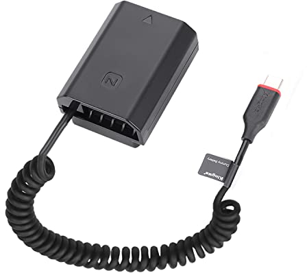 NP-FZ100 Dummy Akku USB Kamera Netzteil Dekodierter NP-FZ100 Akku Ersatz mit Typ-C Feder-Netzadapterkabel für Alpha A6600 A7C A7III A7SIII A7RIII A7RIV A9 A9II A9R A9S Kameras