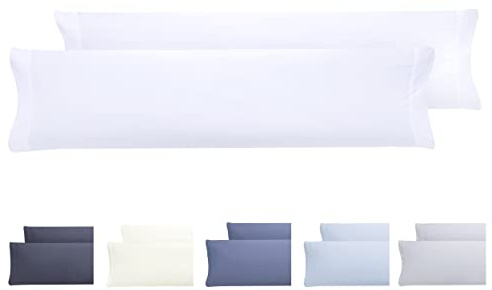 Todocama – Juego de 2 Fundas de Almohada, Microfibra Extra Suave, hipoalergénicas. Juego de 2-135x40 cm Blanco