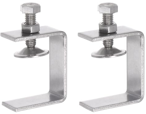 sourcing map Lot de 2 colliers de serrage en C en acier inoxydable avec ouverture de mâchoire de 46 mm de large pour le travail du bois, la soudure, les bâtiments