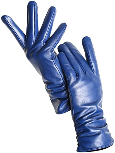 Damen Lederhandschuhe Winter Warm Plus Kurz Dünn Fahrfarbe Damen Lederhandschuhe