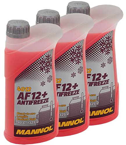 Kühlerfrostschutz MANNOL Longterm Antifreeze 3 X 1 Liter Fertiggemisch -40°C rot