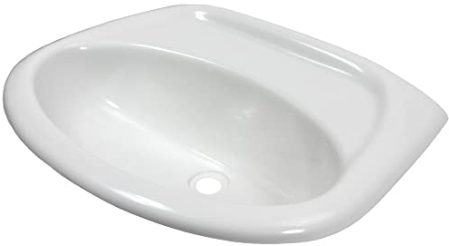 Einlegemulde Waschbecken Wohnmobil Wohnwagen Caravan Camping Boot 450 mm x 345 mm x150 mm oval weiß