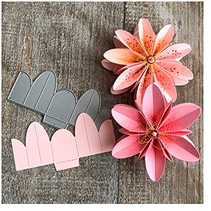 FarbTon Papier Stanzschablone Faltblumen M 9.6x4.7 cm Metall Ganzjährig kombinierbar mit Stanz Prägeschablonen für kreative Projekte